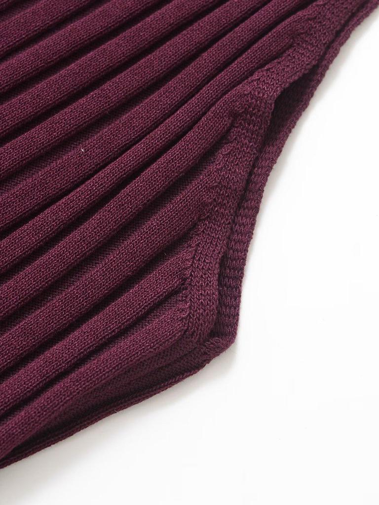 2025 Spring Women's Knitted Halter Top & Midi Skirt Set