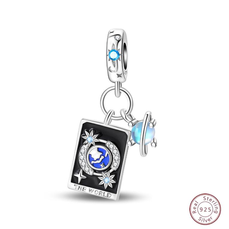 Copper Beaded Pendant Sun Moon Star Magic Tarot Vitality Suitable For Original 3Mm Bracelet Women Exquisite Jewelry