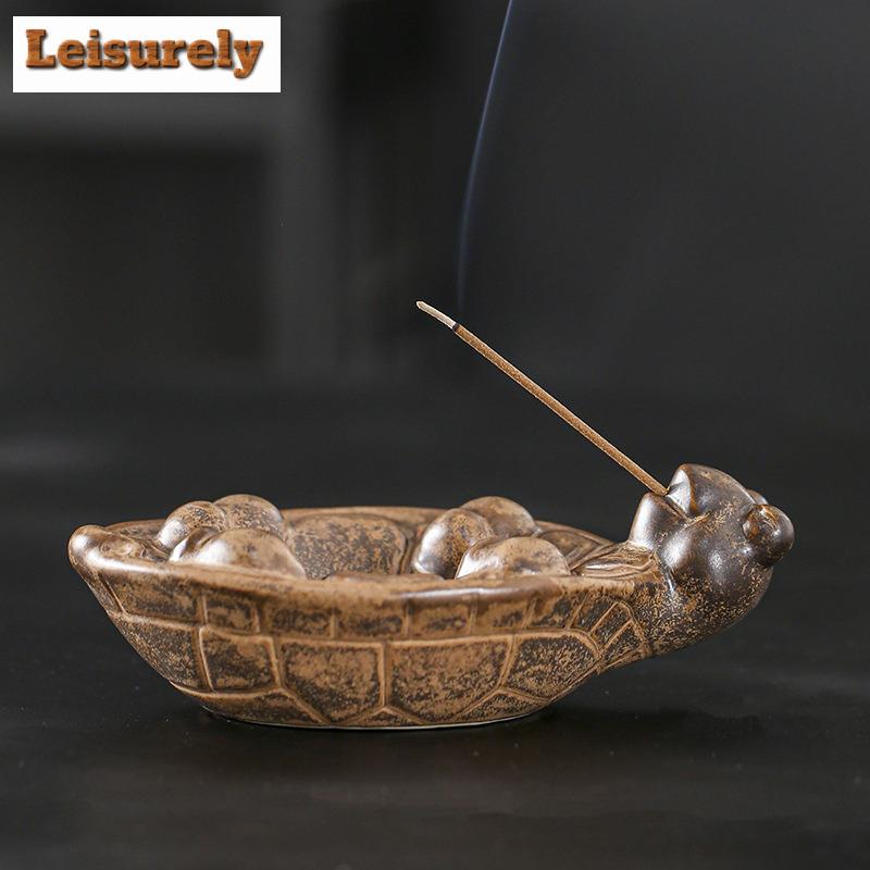 Turtle Plate Incense Holder Vintage Mist Smoking Steamers Incense Burners Aromatherapy Censer Tea Items Accessories Ornaments