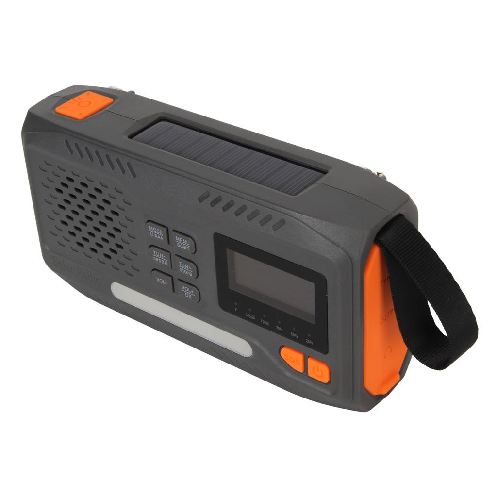 Emergency Crank Radio Hand Cranked DAB Radio Solar Charging Survival Portable 3W Flashlight for