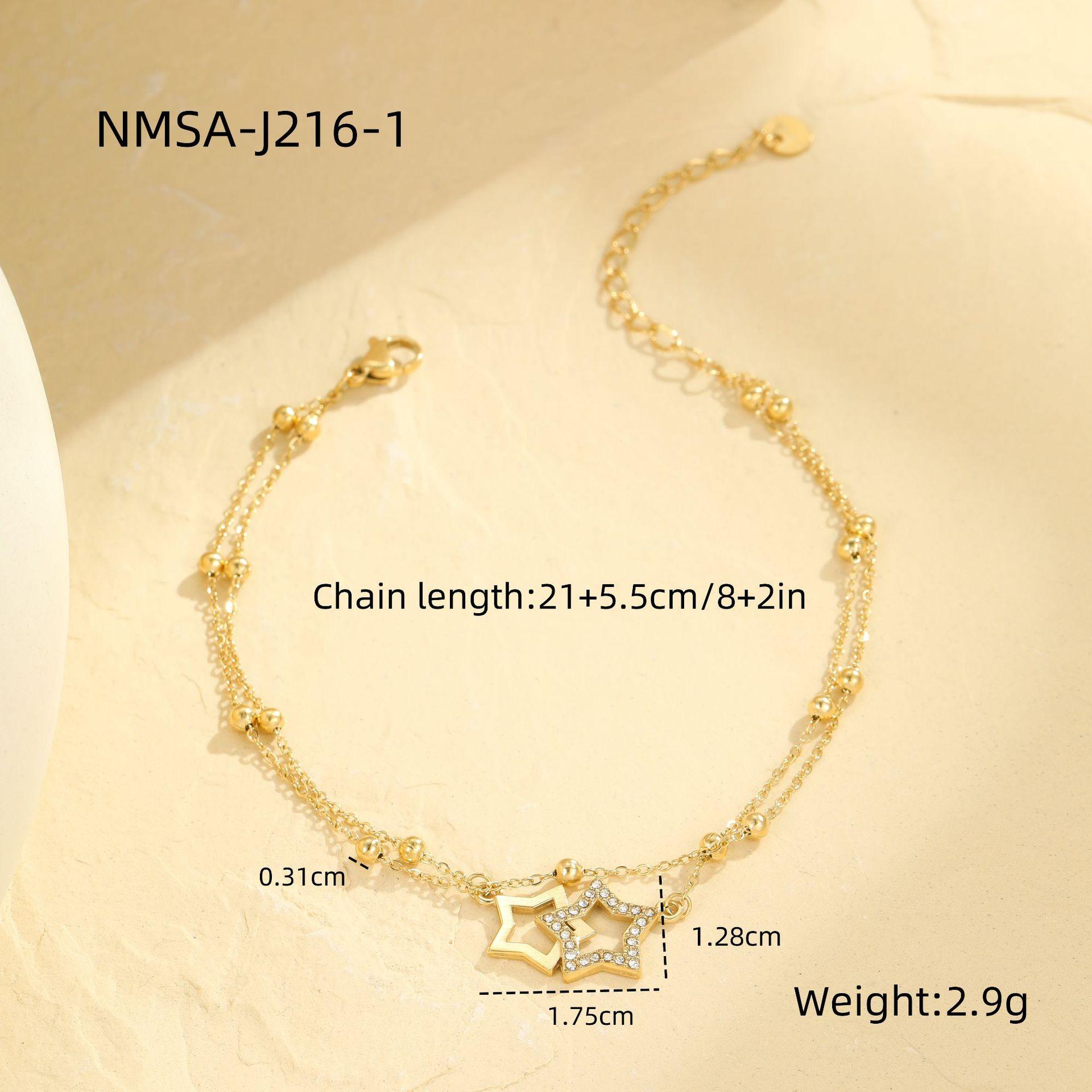 GEMCHIC Women s Summer Beach Multi-Layer Anklet Set Gold Tone Stainless Steel Star Heart Charm Ankle Bracelet Fashion Foot Jewelry