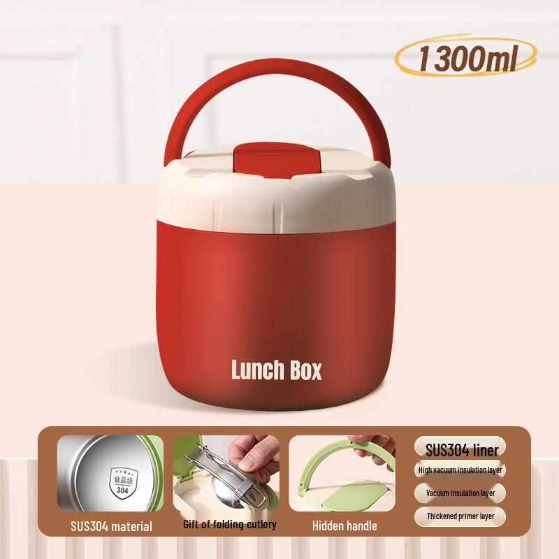 304 Stainless Steel Double-Layer Leak-Proof Insulated Bento Lunch Box with Food Compartments