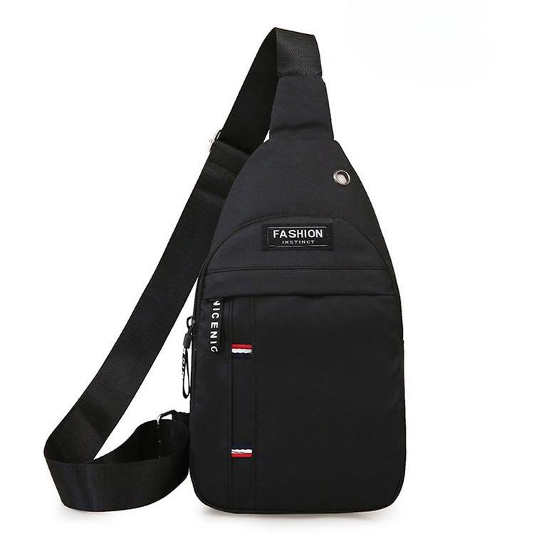 

Корейская версия повседневная холщовая сумка новая мужская нагрудная сумка модная дорожная универсальная сумка на одно плечо с диагональной ручкой чёрный
