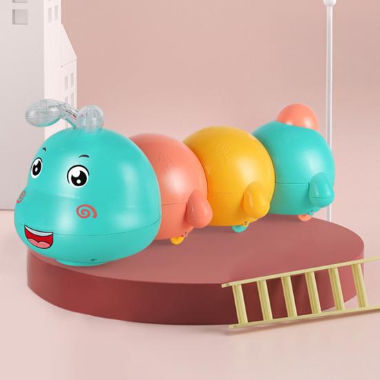 Electric Magnetic Caterpillar Toy with LED Light Music Toddlers Walking Caterpillar Toy Boys Girls Tummy Time Caterpillar Crawling Musical Toy