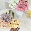 27-Head Tea Rose Peony Artificial Flower Bouquet for Photography, Weddings, and Home Decor