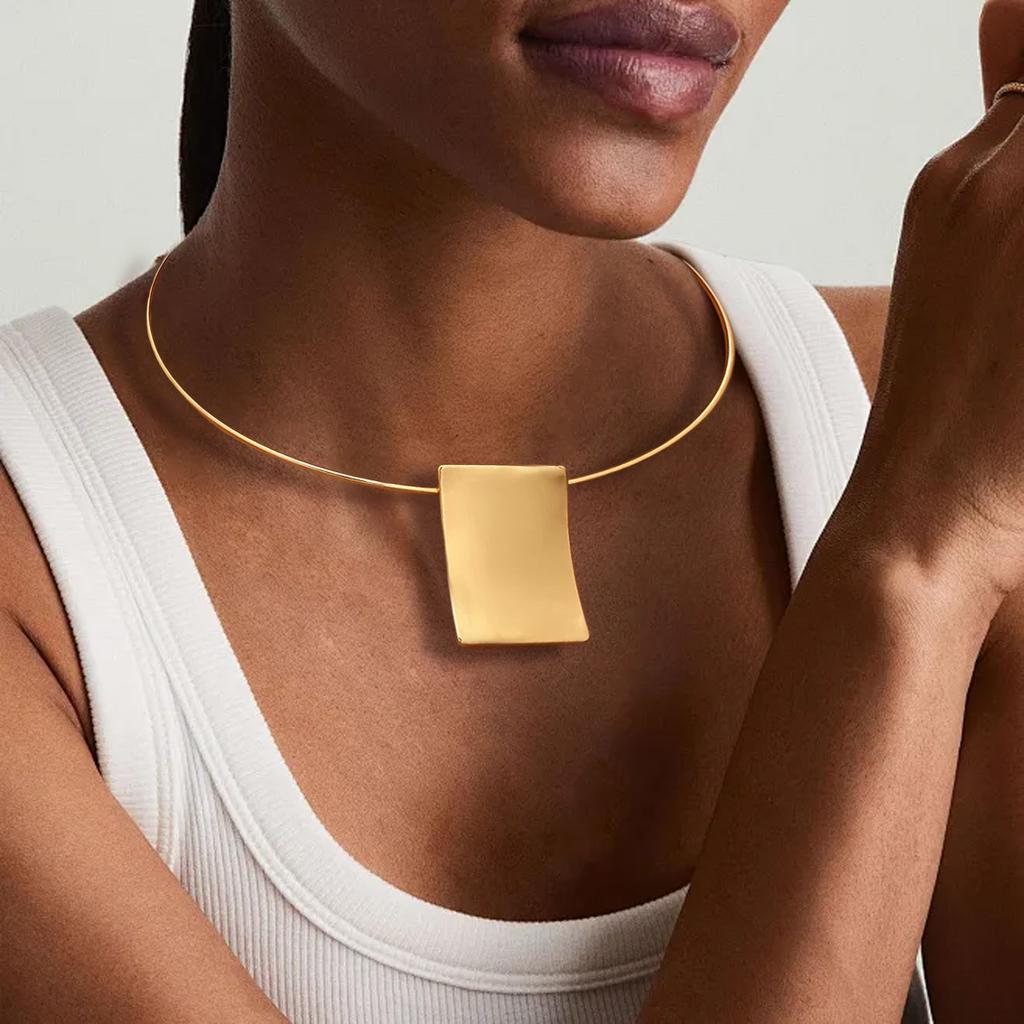 Accessories Retro Popular Irregular Geometric Collar Metal Jewelry Personality High Sense Versatile