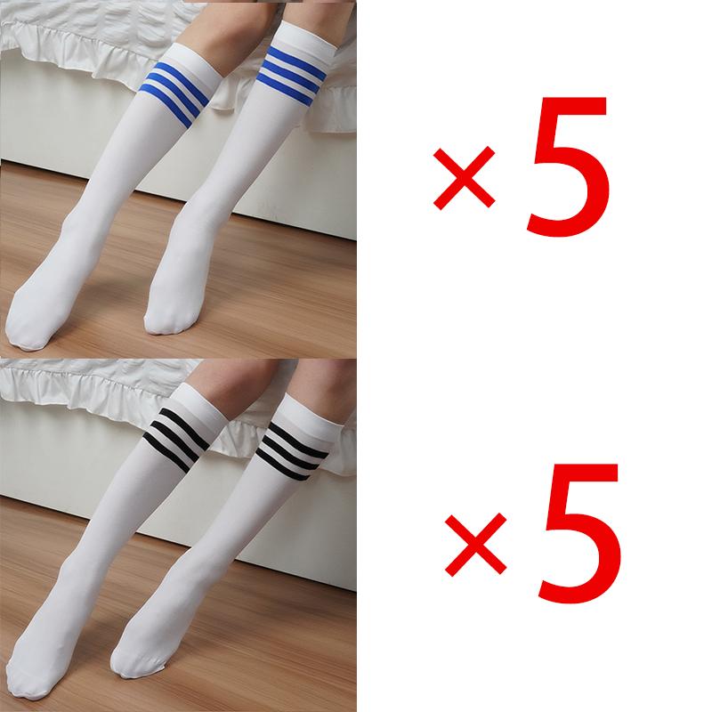 10 Pairs Woman's Black White Socks Cute Velvet Lolita Long Socks Solid Color Knee High Socks Fashion Kawaii Cosplay Sexy Stockings
