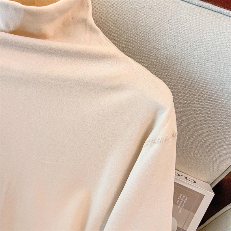 Plus-Size Women's Double-Sided Fleece Thermal Base Layer with Half-High Collar (200-300 Jin)