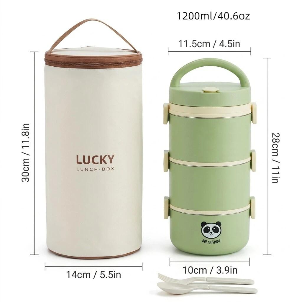 Microwave Safe 304 Stainless Steel Bento Box Thermal Lunch Box Portable Leakproof Insulated Kids Food Container Stackable