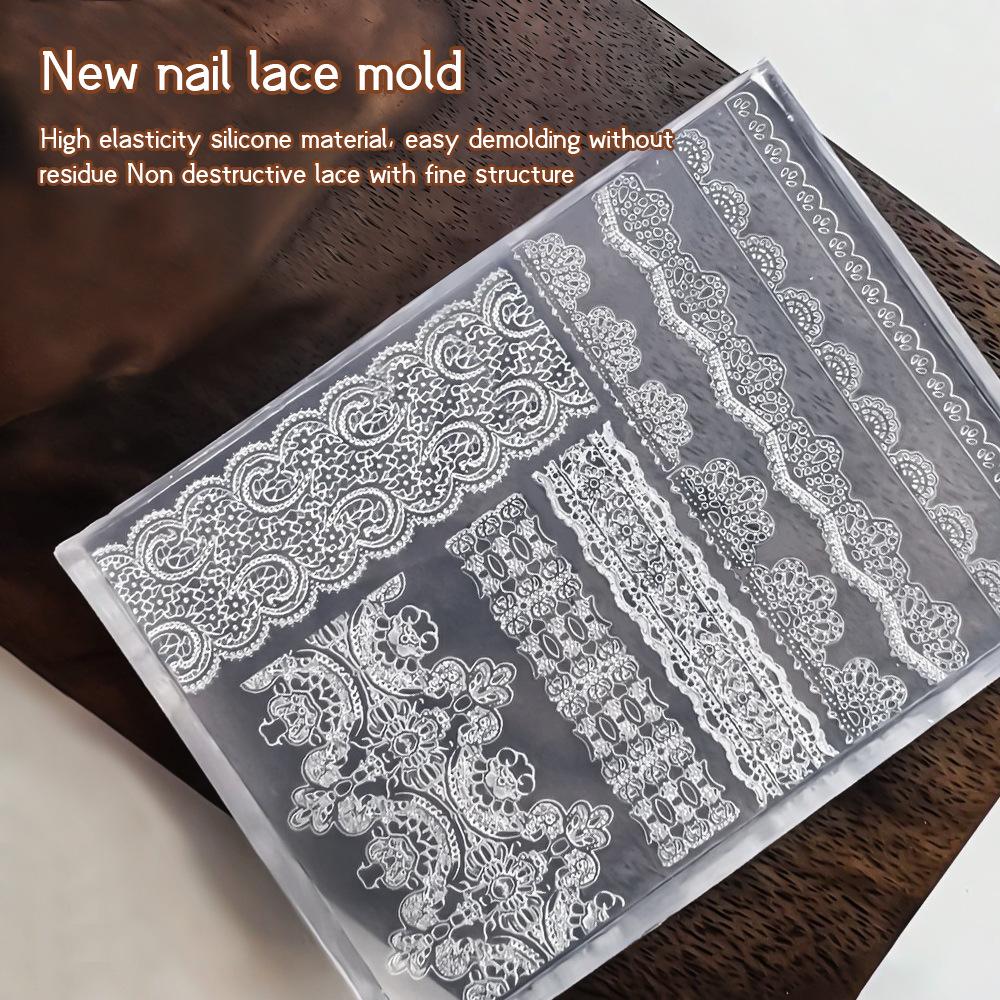 French Lace Silicone Mold for Nail Art - DIY Manicure Decoration Tool