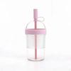 Tumbler with Straw Ribbed Lid and Reusable Cup Dome for Commuters,