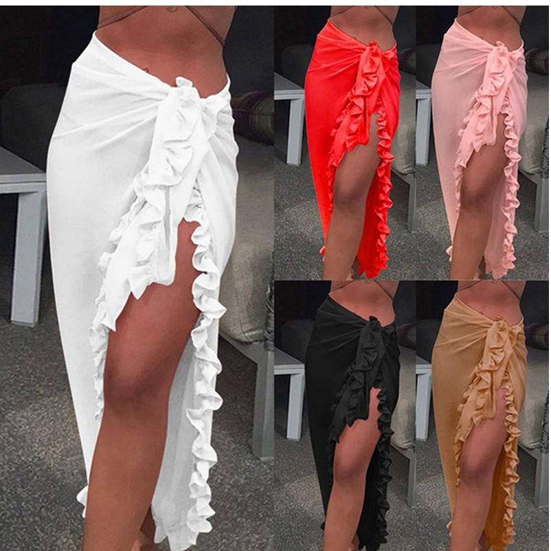 

Summer Women s Chiffon Beach Dress with Lace and Tassels One Size жовтий