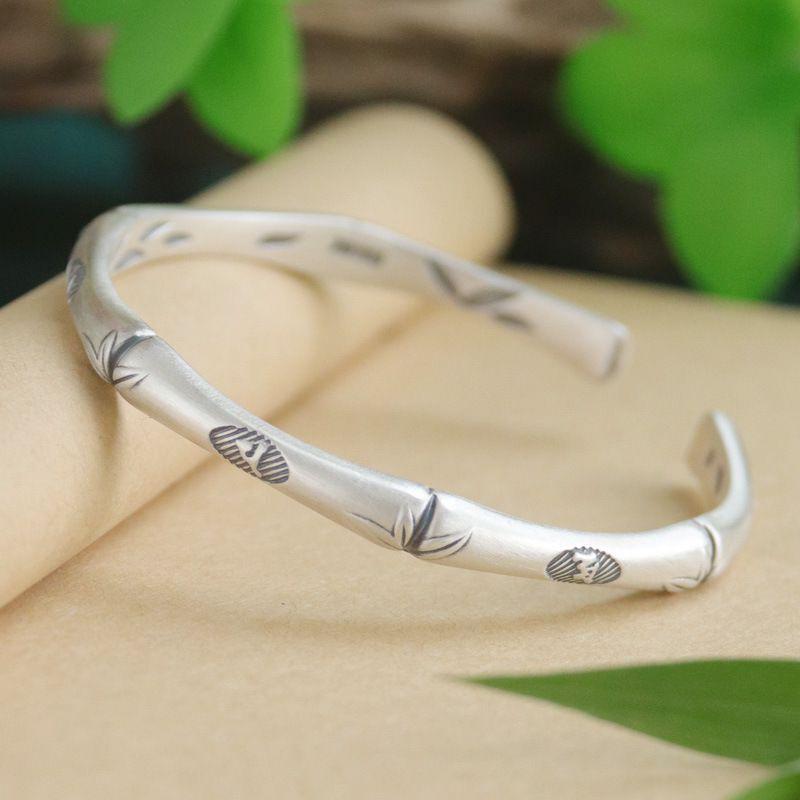 ANENJERY Bambus Armreif Armspangen Fr Damen Herren Schlicht Retro Thai  Silber Schmuck  zu niedrigen Preisen im Onlineshop Joom kaufen