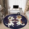 1pc Space Pals Office Round Area Rug, Under Office Chairs Bedroom Living Room Home Decor, Room Deco