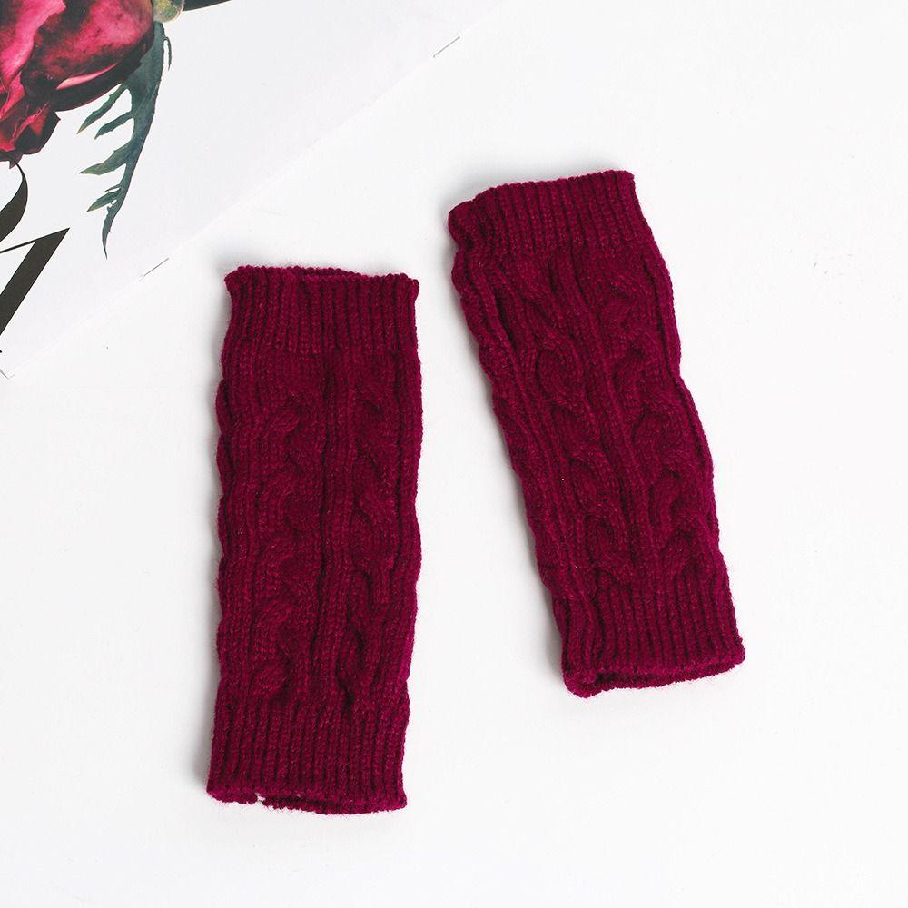 Outdoor Riding Mittens Winter Gloves Twists Gloves Half Finger Gloves Knitted Gloves Winter