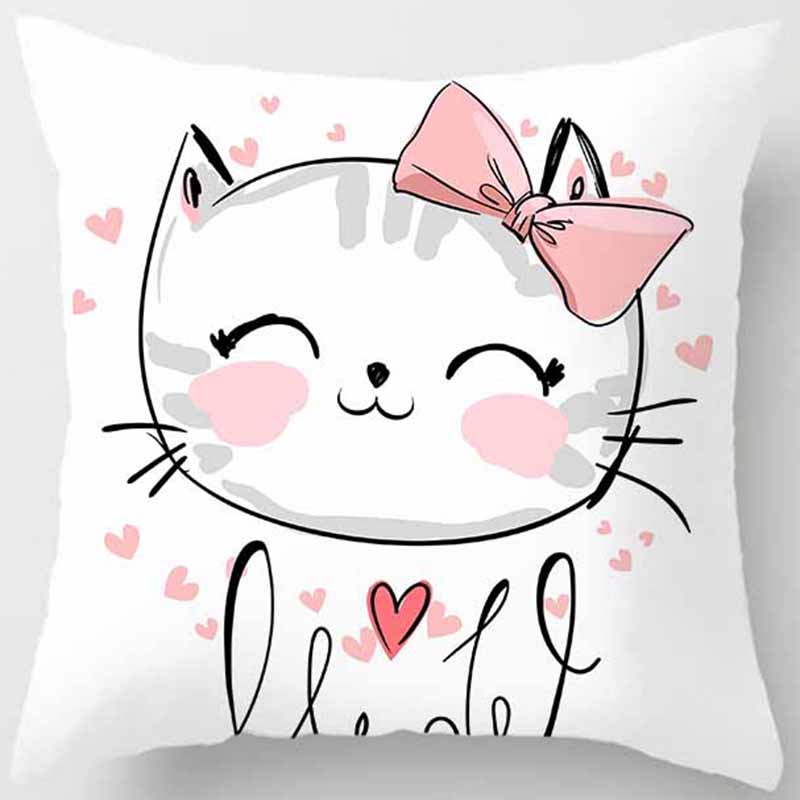 Cat Printed Pillowcase Bedroom Living Room Pillowcase Home Decoration Car Sofa Cushion Cover