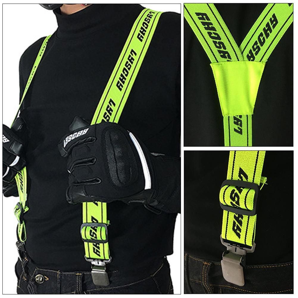 Motocyklový Y-back Riding Suspender Duty Braces Podvazky kalhot Elastické nastavitelné popruhy Pro motocyklové závodní kalhoty Podvazek