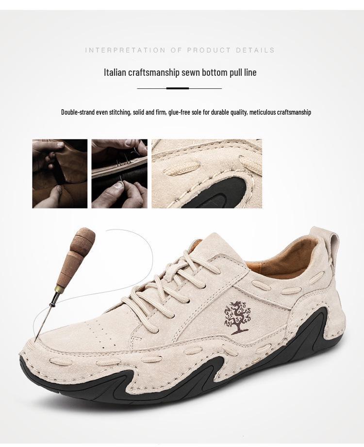 Plus Size Men's Casual Slip-On Moccasins - Fashionable Pigskin Driving Shoes