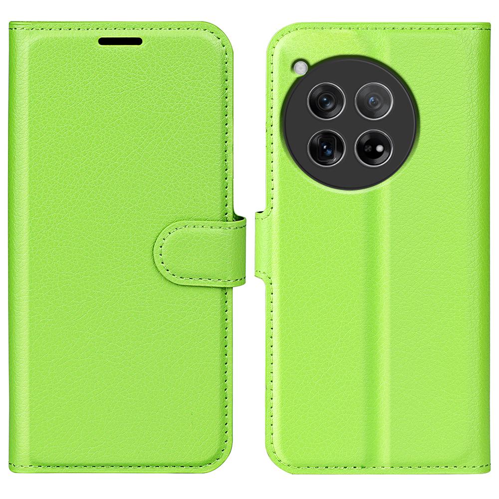 

For OnePlus 12 5G Phone Case Flip Wallet Shockproof PU Leather Stand Cover Green