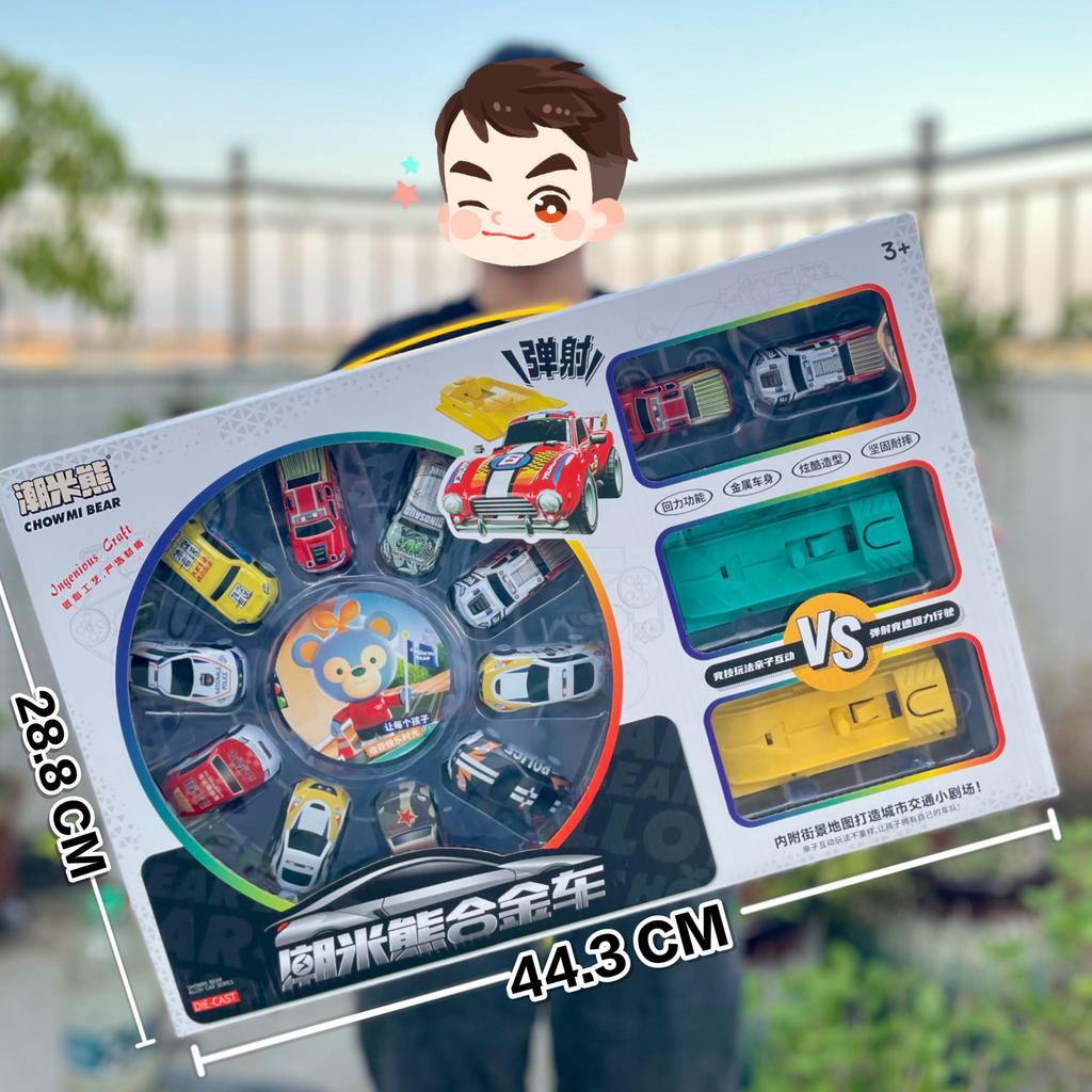 Construction Truck Fire Truck Inertia Pull Back Truck Set Gift Box Excavator Bulldozer Model Boy Toy