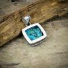 Tibetan Turquoise Gemstone 925 Sterling Silver Jewelry Pendant 1.69" M-29