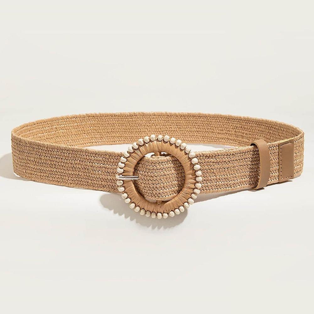 Woven Bohemian Style Belt Retro Ethnic Style Waistband Personality Boho Straw Weave Belt  Women Style 3