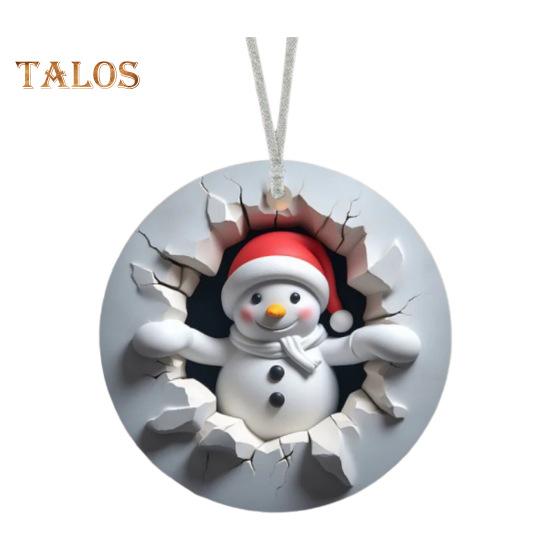 

Рождественский орнамент мультфильм Санта снеговик пряничный человечек подвесное украшение 2D акриловый кулон для праздничного декора елки Snowman