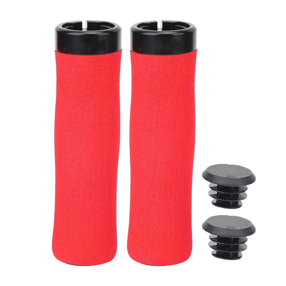 A Pair of High Density Soft Sponge Hard Plastic Mountain Bike Handlebar Cover Bicycle Lock Grips Cycling AccessoryRed
