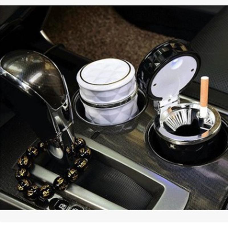 Portable Ashtray for Car Mini Trash Can Detachable Smokeless Ash Tray with LED