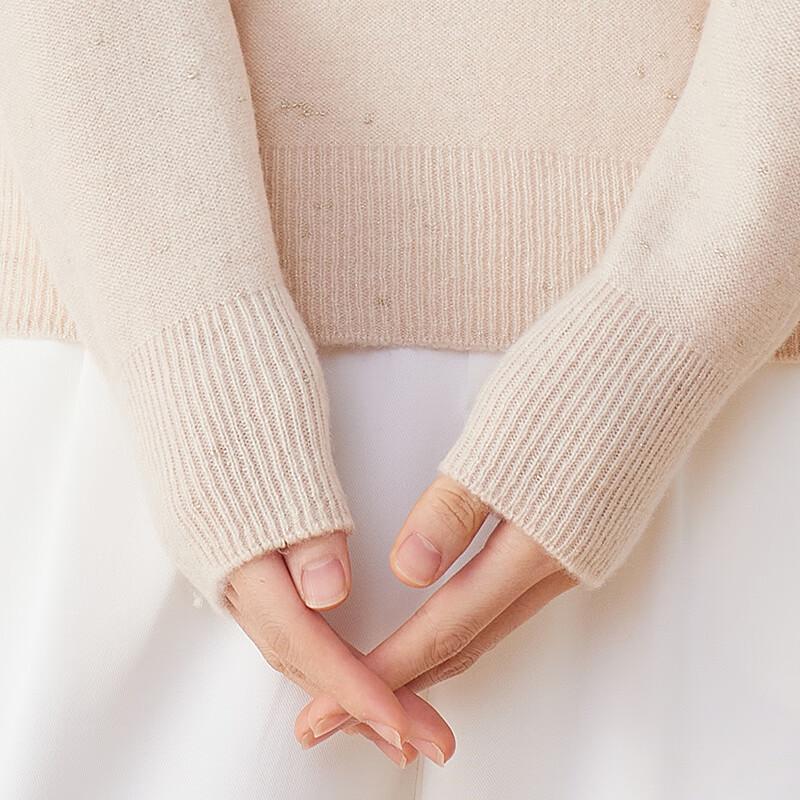 Hengyuanxiang Women's 100% Wool Mock Neck Knit Sweater