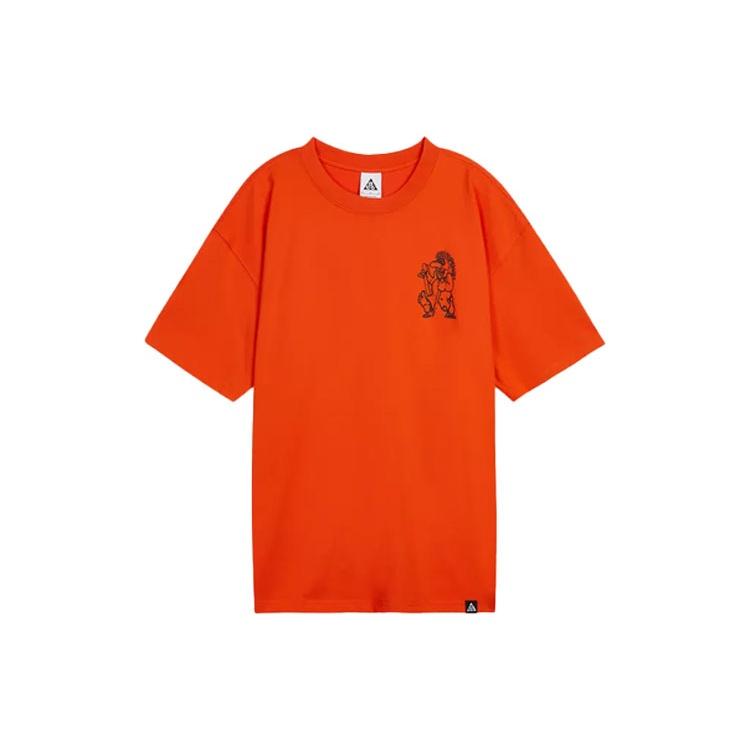 Nike ACG Trolls Cartoon Printing Sports Round Neck Short Sleeve Orange Men s DJ5808-817 XXL