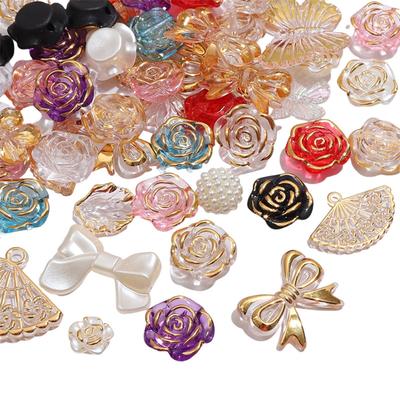 Acrilici Bordo Oro Perline Miste per la Creazione di Gioielli Set di Strumenti con Design Eleganti Versatili Accessori per Artigianato