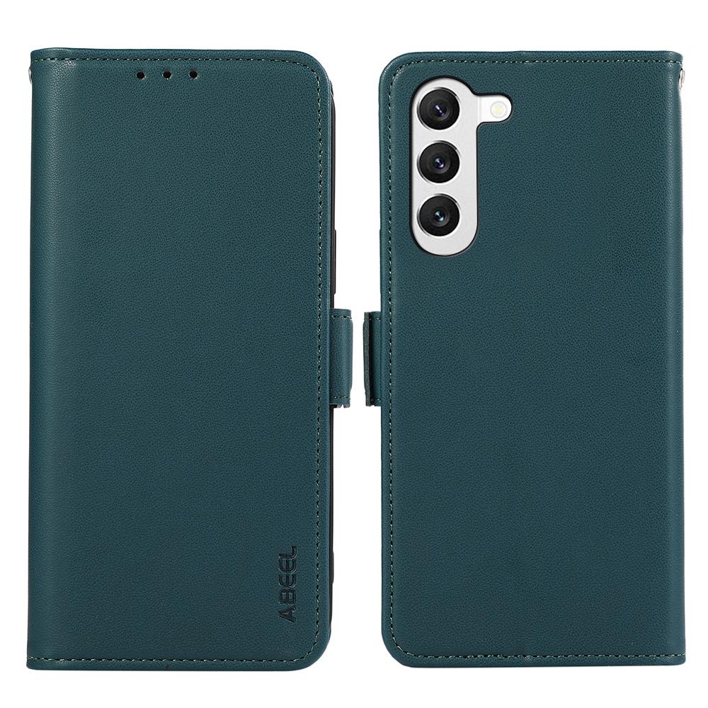 

ABEEL For Samsung Galaxy S23+ 5G Case Soft PU Leather RFID Blocking Wallet Phone Shell Green