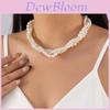 Vintage Pearl Necklace Set With Heart And Butterfly Bow Design For Women