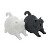 DYS 3D Printed Cute Yawning Chubby Cat Figurine, Black White, Wide Stable Anti-Tipping Base, Desktop Decor for Pet Shop Bedroom & Lover Birthday