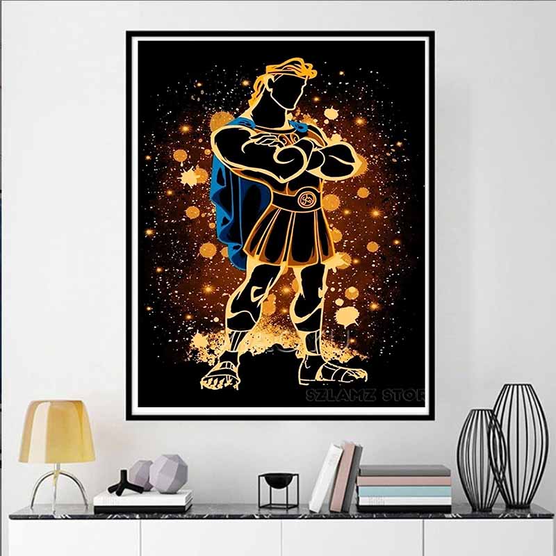 Disney Diamond Painting Hercules Silhouette Art Illustration DIY 5D Cartoon Mosaic Cross Stitch Gift Room Decoration