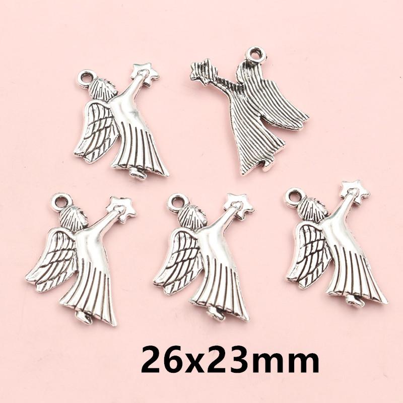 20pcs Angel Charms Pendant Zinc Alloy Metal Small Elf Girl DIY Jewelry Making Accessories Findings for Necklace Bracelet