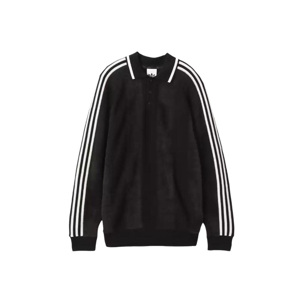 adidas Originals Premium Knitted Polo Sweater Men Black JX3835