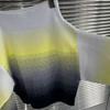 Versatile Gradient One-Shoulder Sweater - Brown/Black or Yellow/Black Color Block