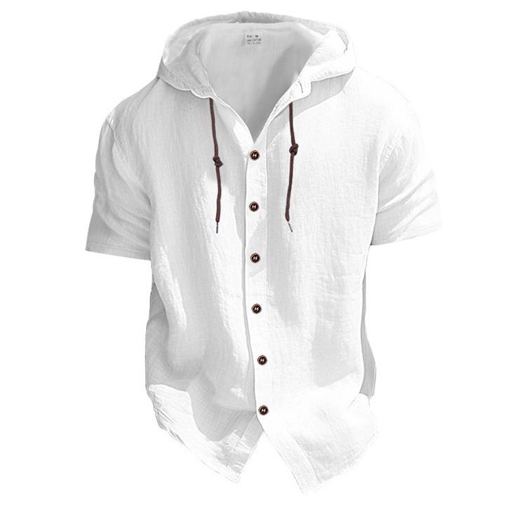 Men's Trendy Hooded Short-Sleeve Casual Sweatshirt