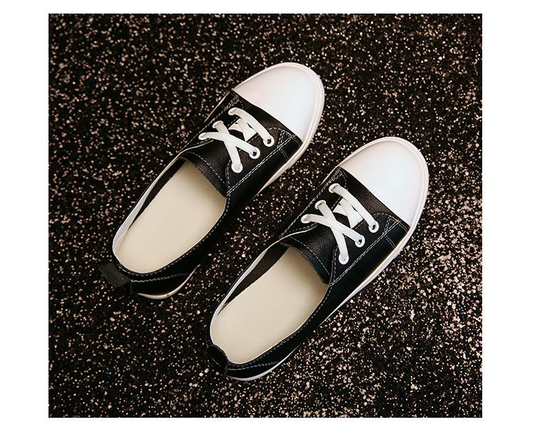2025 Korean Style Women's White Genuine Leather Flat Casual Shoes