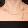Golden Disco Bead Tassel Gourd Necklace with Clasp Collarbone Chain Jewelry