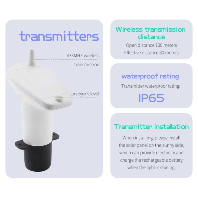 Ultrasonic Tank Level Meter With LCD Display For Accurate Water Level Monitoring And Indoor Tank Temperature