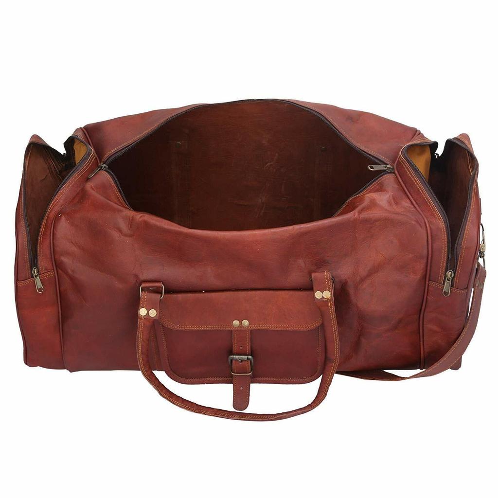 Handmade Grain Leather Duffle Bag Large Travel Bag Men's Weekender Bag Holiday