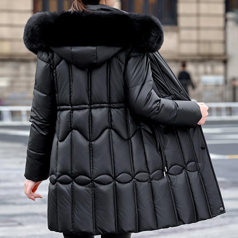 Fashion Women's Coats Winter Long Parkas Hooded Faux Fur Collar Loose Thick Warm Women Jackets