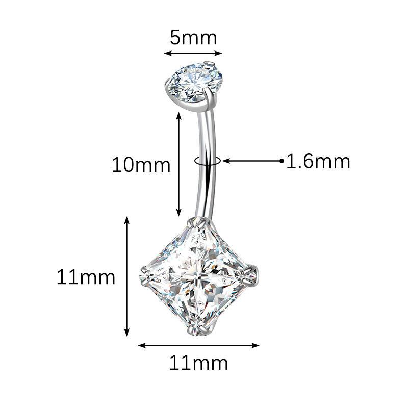 Europe and United States Fashion Titanium Alloy Navel Ring Simple Diamond Female Body Piercing Jewelry
