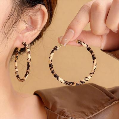 Trendy Retro Leopard Print Hoop Earrings - High-End, Bold Personality, New Autumn/Winter Fashion Circle Earrings