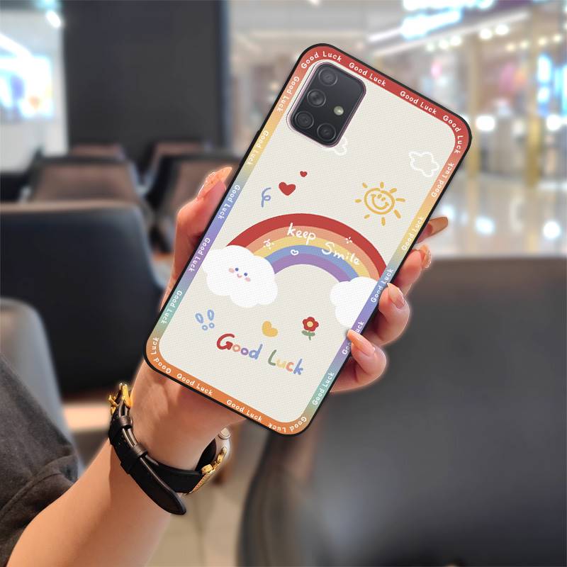 Waterproof Cover Phone Case For Samsung Galaxy A71/SM-A715F Cute Cartoon Silicone Anti-dust Dirt-resistant Full Wrap TPU