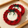 Christmas Tree Snowman Pattern Knitted Cup Mat Handmade Coffee Mug Pad  Coffee Table