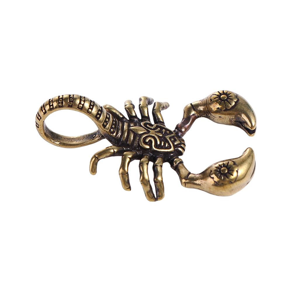Pure Copper Scorpion Sculpture Hand Painted Animal Miniatures Fashion Tea Pet  For Office